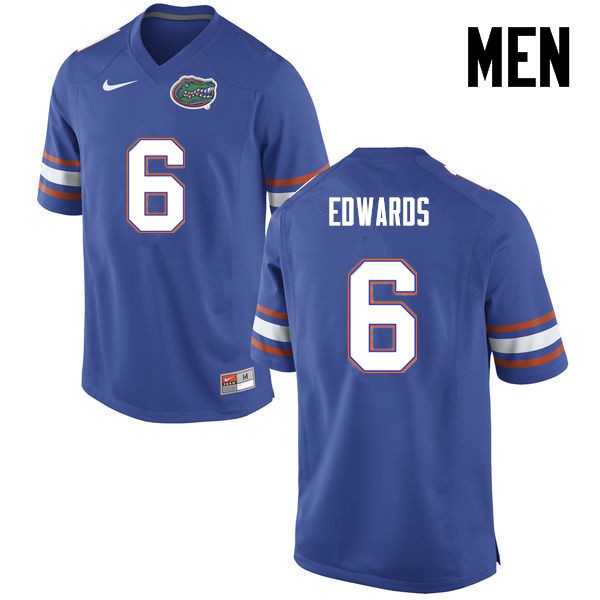 Florida Gators Men #6 Brian Edwards College Football Blue